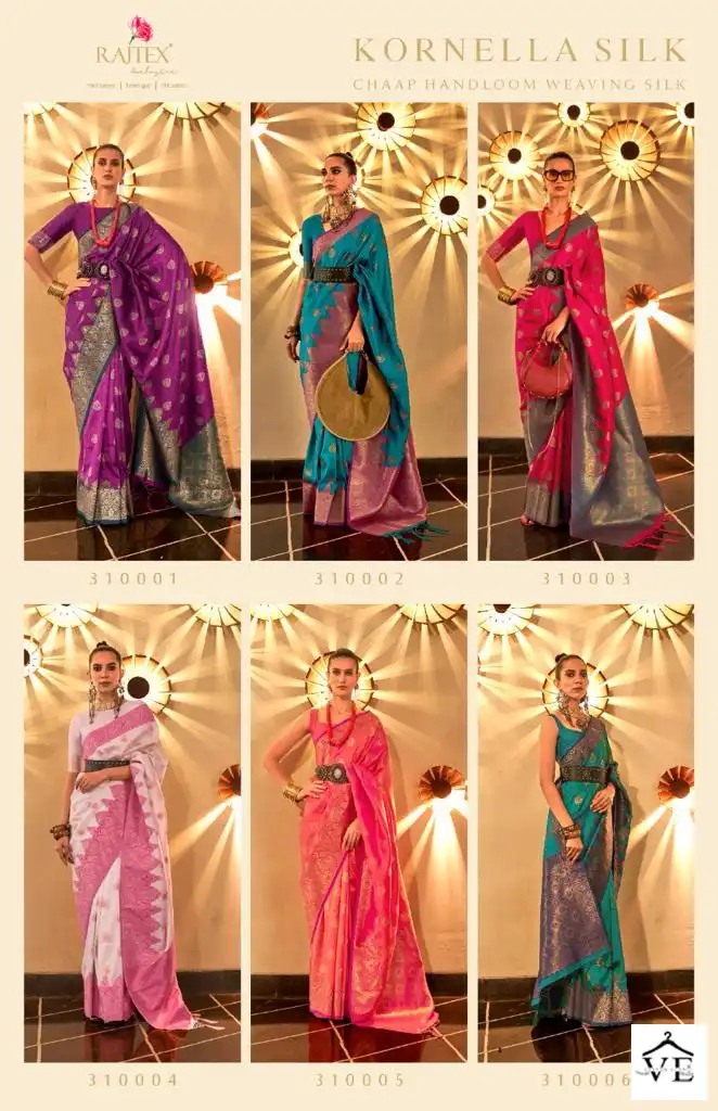 Rajtex Kornella Silk Chaap Handloom Weaving Silk Wholesale Sarees Catalog — Wholesale Sarees, MPA wholesale from Surat — view 14