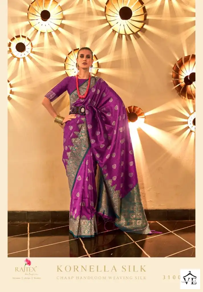 Rajtex Kornella Silk Chaap Handloom Weaving Silk Wholesale Sarees Catalog — Wholesale Sarees, MPA wholesale from Surat - Gallery Image 4
