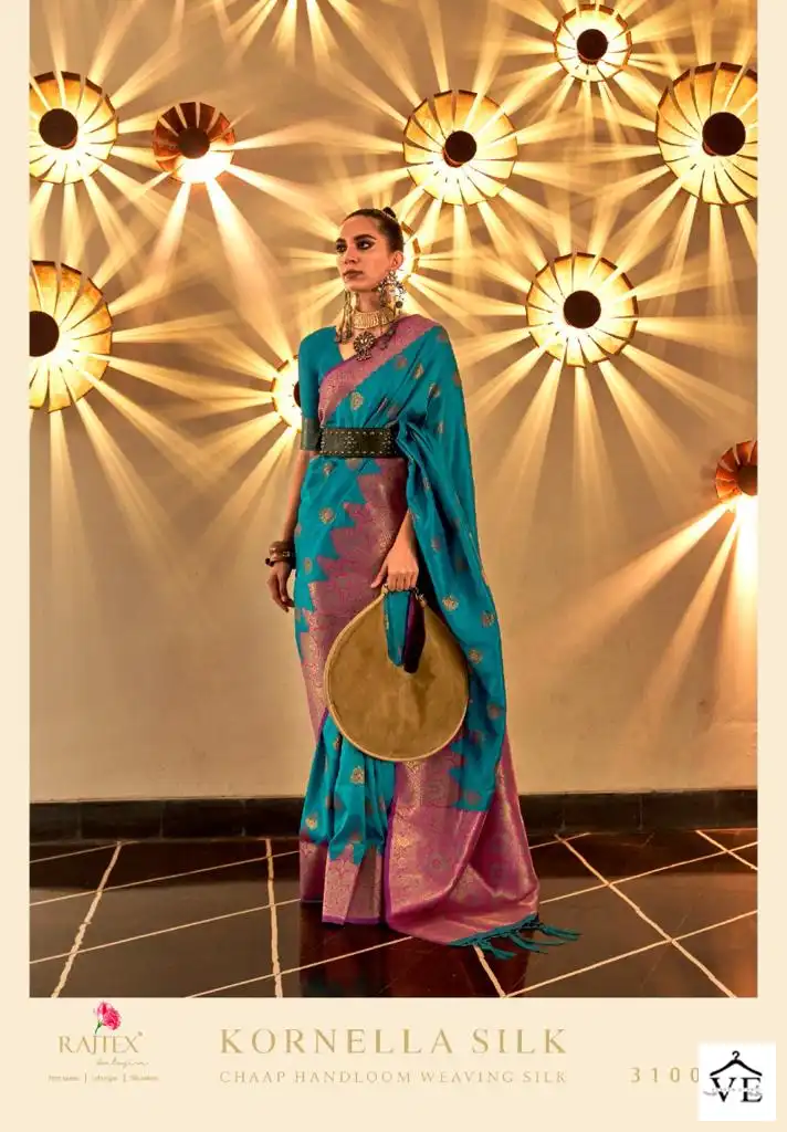 Rajtex Kornella Silk Chaap Handloom Weaving Silk Wholesale Sarees Catalog — Wholesale Sarees, MPA wholesale from Surat - Gallery Image 5