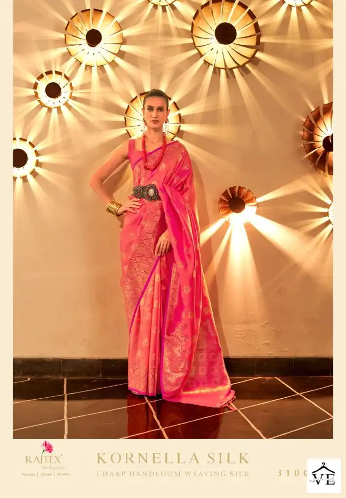 Rajtex Kornella Silk Chaap Handloom Weaving Silk Wholesale Sarees Catalog — Wholesale Sarees, MPA wholesale from Surat - Gallery Image 6