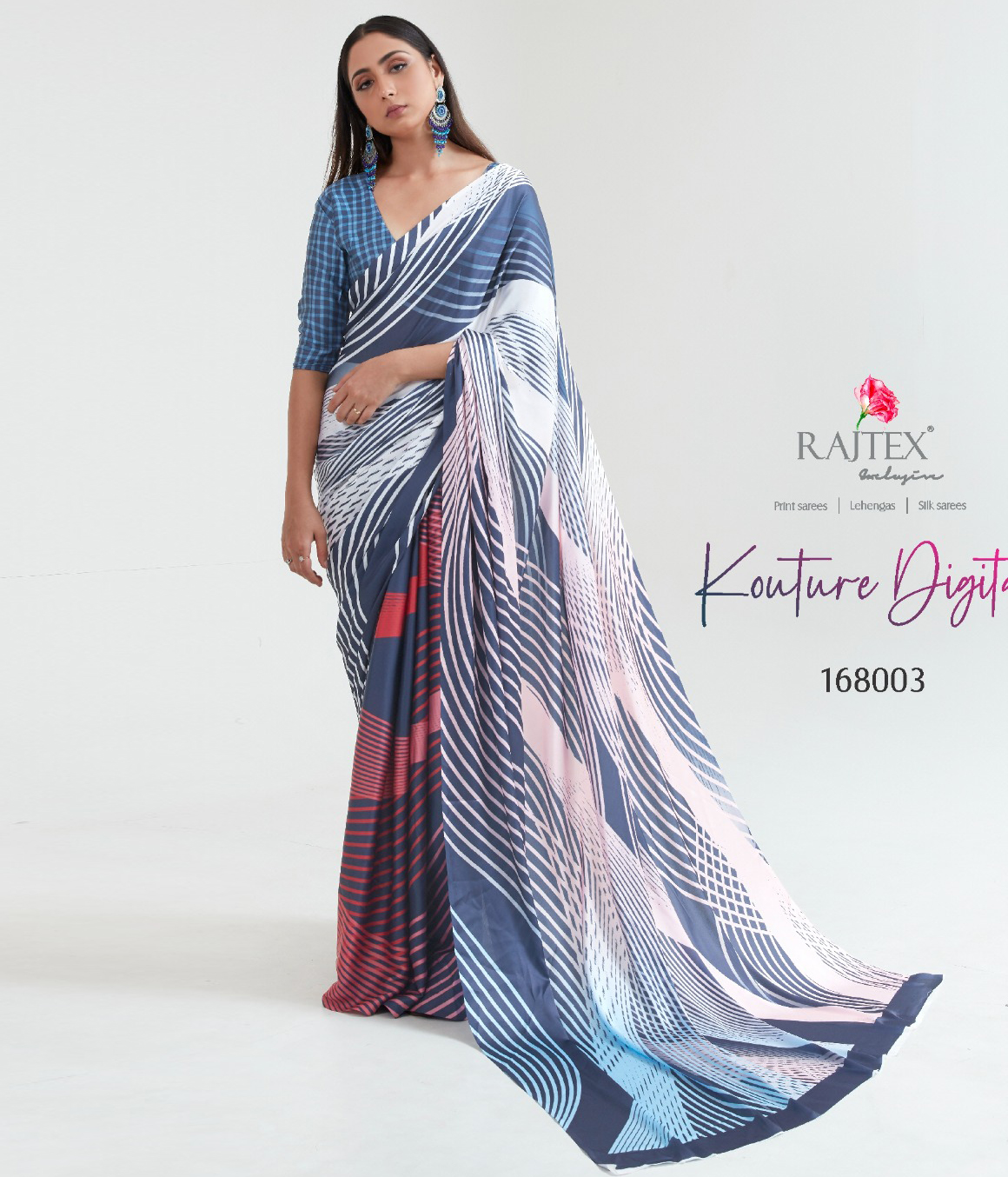 Raj Tex Kouture Digital Japan Crape Wholesale Fancy Sarees Catalog