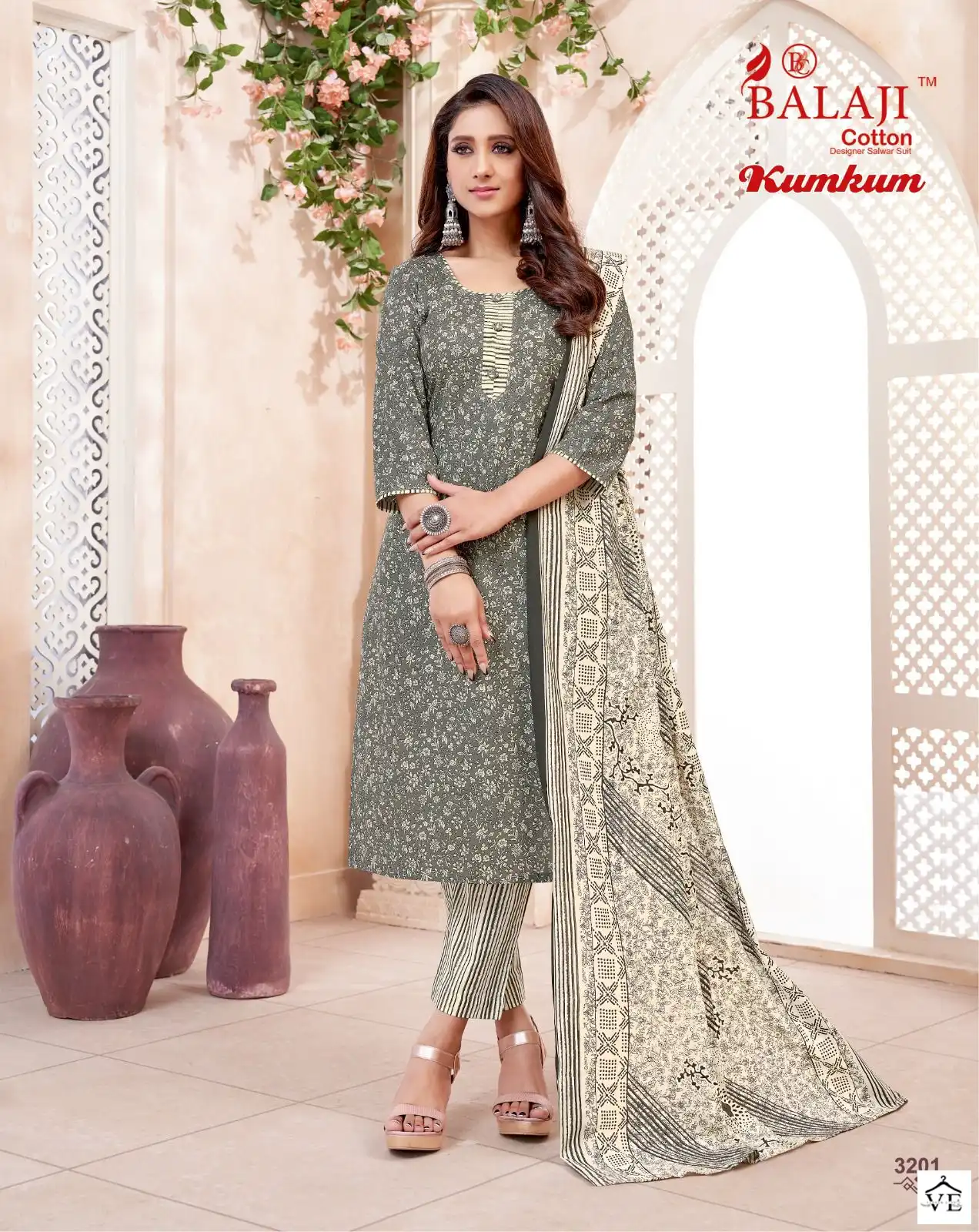 Balaji Kumkum Vol 32 Cotton Wholesale Readymade Suits Catalog — Wholesale Salwar Suits, MPA wholesale from Surat - Gallery Image 4