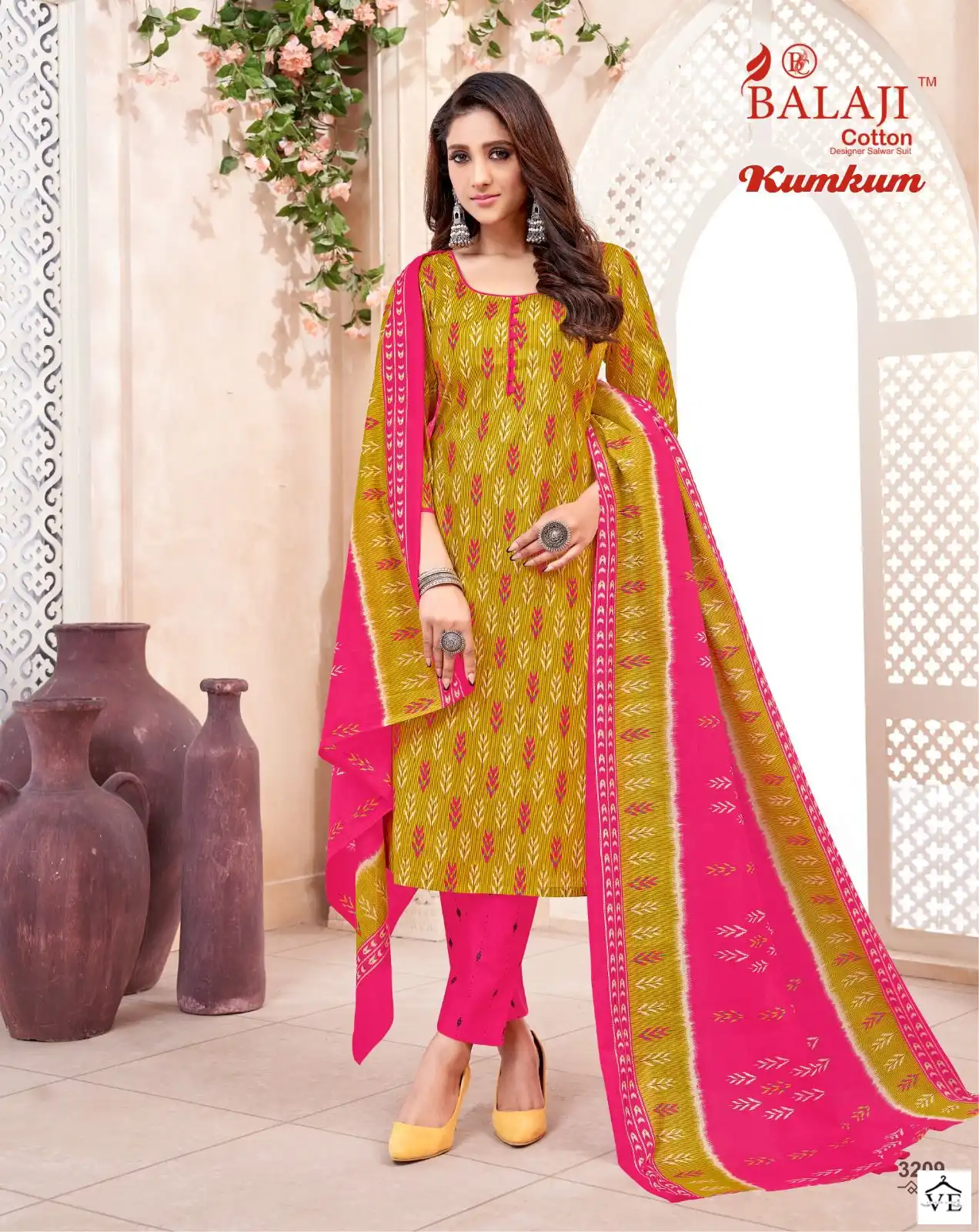 Balaji Kumkum Vol 32 Cotton Wholesale Readymade Suits Catalog — Wholesale Salwar Suits, MPA wholesale from Surat - Gallery Image 3