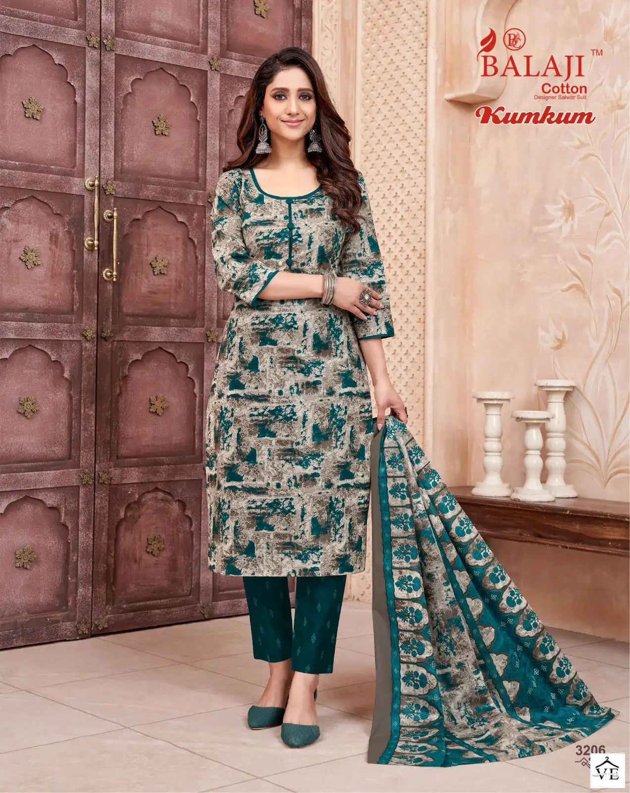 Balaji Kumkum Vol 32 Cotton Wholesale Readymade Suits Catalog — Wholesale Salwar Suits, MPA wholesale from Surat - Gallery Image 7