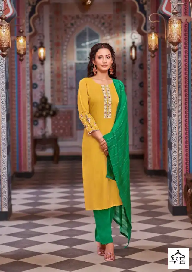 Kalaroop Kalindi Rayon Wholesale Readymade Suits Catalog — Wholesale Salwar Suits, MPA wholesale from Surat - Gallery Image 5