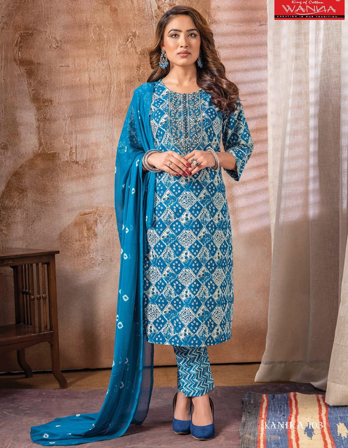 Wanna Kanika Pure Cotton Wholesale Readymade Salwar Suit Catalog — Wholesale Salwar Suits, MPA wholesale from Surat — view 1