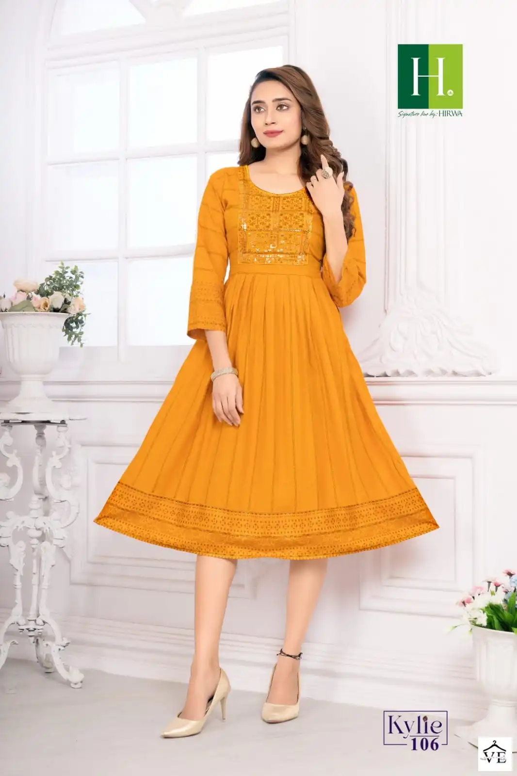 Hirwa Kylie Viscose Rayon Dobby Wholesale Kurti Catalog — Wholesale Kurtis, MPA wholesale from Surat - Gallery Image 4