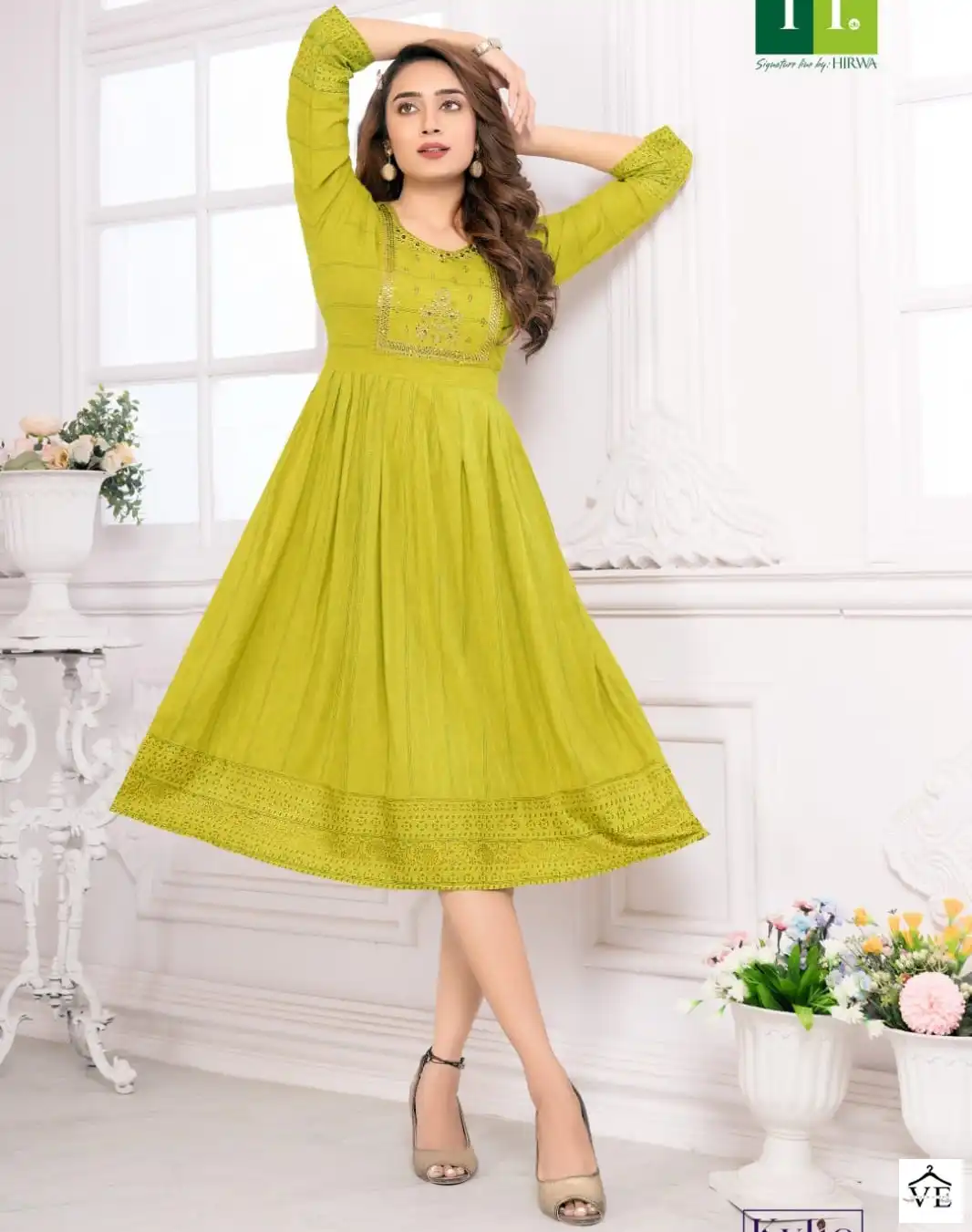 Hirwa Kylie Viscose Rayon Dobby Wholesale Kurti Catalog — Wholesale Kurtis, MPA wholesale from Surat — view 1