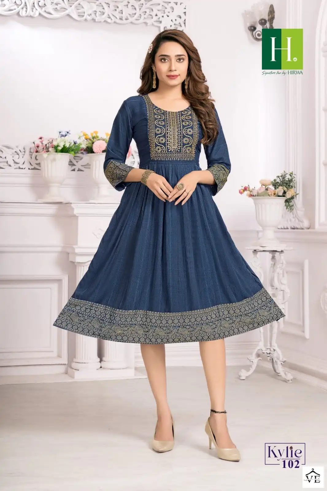 Hirwa Kylie Viscose Rayon Dobby Wholesale Kurti Catalog — Wholesale Kurtis, MPA wholesale from Surat - Gallery Image 7
