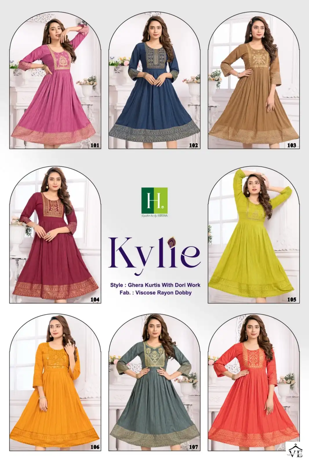Hirwa Kylie Viscose Rayon Dobby Wholesale Kurti Catalog — Wholesale Kurtis, MPA wholesale from Surat — view 9