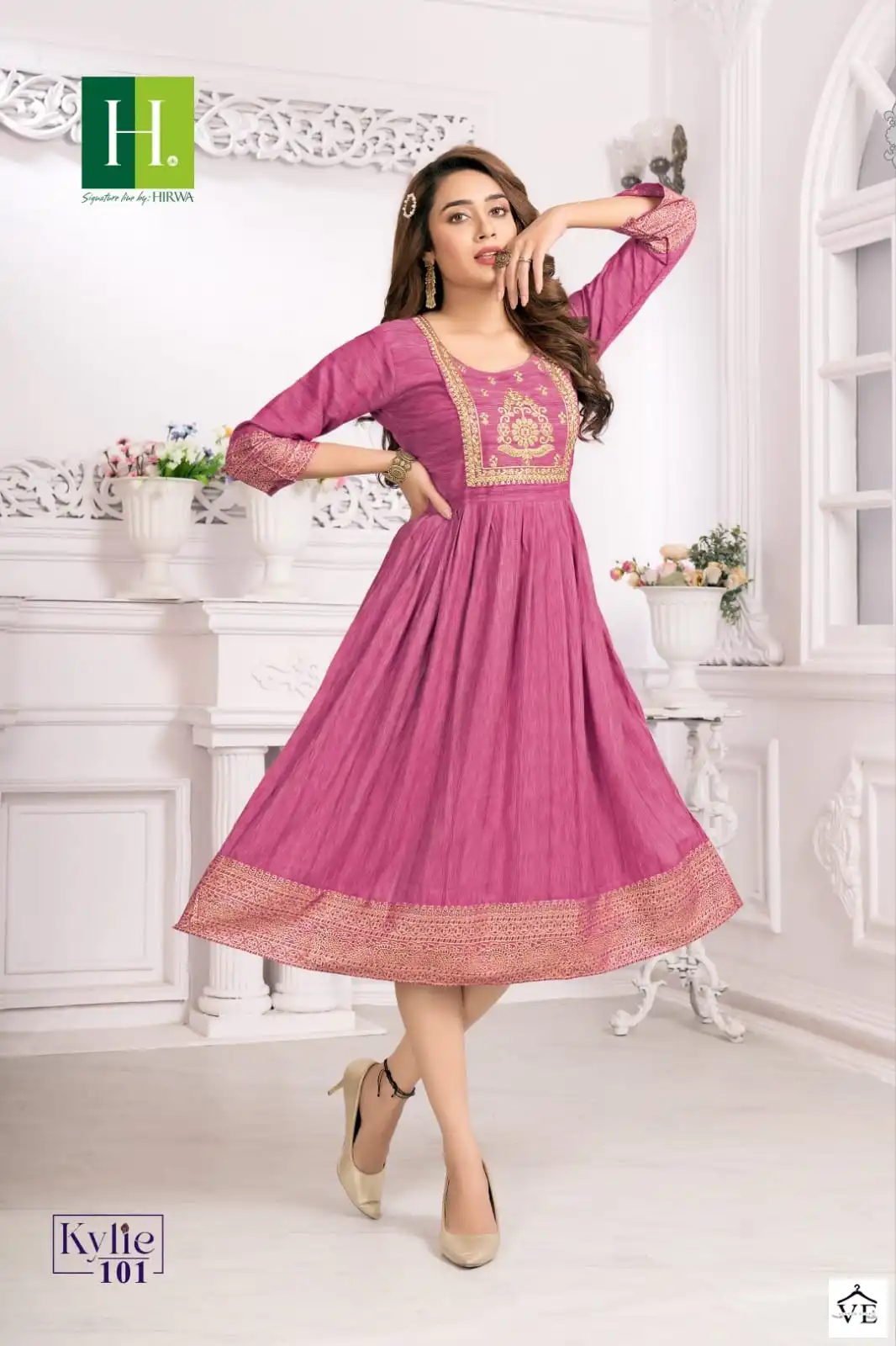 Hirwa Kylie Viscose Rayon Dobby Wholesale Kurti Catalog — Wholesale Kurtis, MPA wholesale from Surat - Gallery Image 8