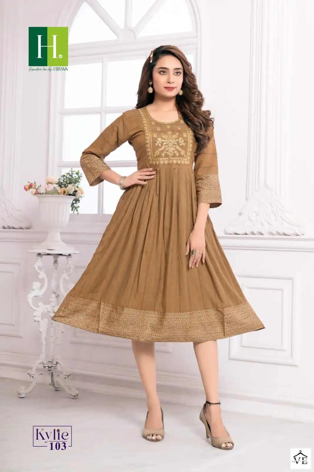 Hirwa Kylie Viscose Rayon Dobby Wholesale Kurti Catalog — Wholesale Kurtis, MPA wholesale from Surat - Gallery Image 2
