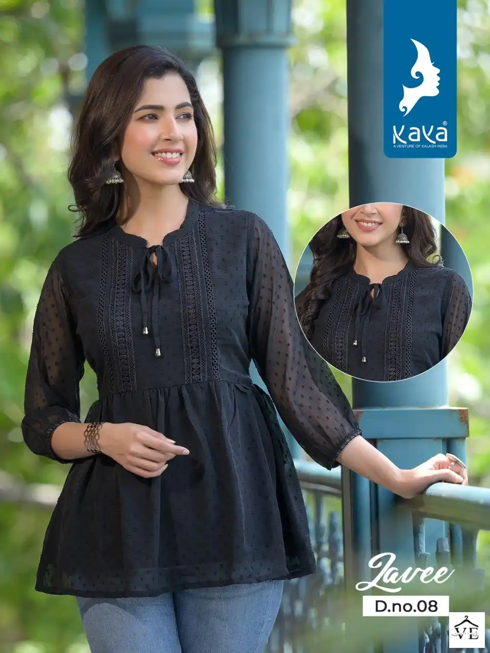 Vardan Ethnic Laavee Georgette Wholesale Kurtis Catalog — Wholesale Kurtis, MPA wholesale from Surat - Gallery Image 2