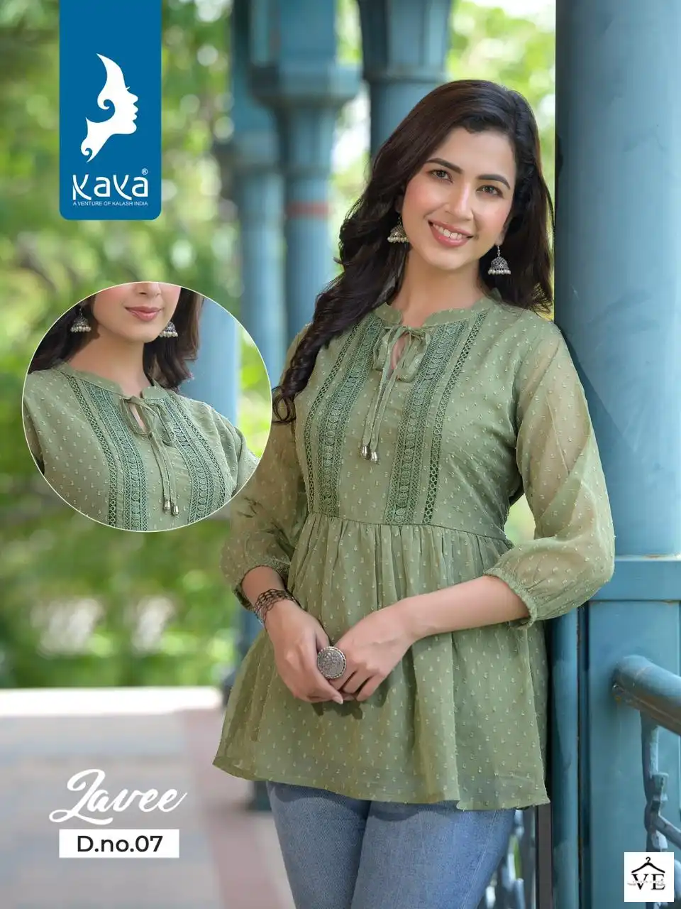 Vardan Ethnic Laavee Georgette Wholesale Kurtis Catalog — Wholesale Kurtis, MPA wholesale from Surat - Gallery Image 3