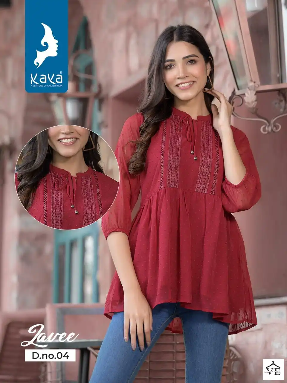 Vardan Ethnic Laavee Georgette Wholesale Kurtis Catalog — Wholesale Kurtis, MPA wholesale from Surat - Gallery Image 4