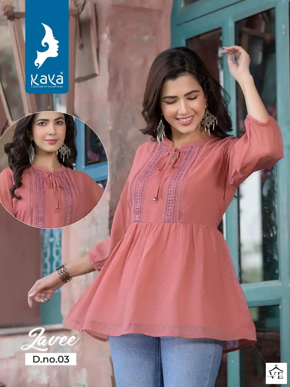 Vardan Ethnic Laavee Georgette Wholesale Kurtis Catalog — Wholesale Kurtis, MPA wholesale from Surat - Gallery Image 5