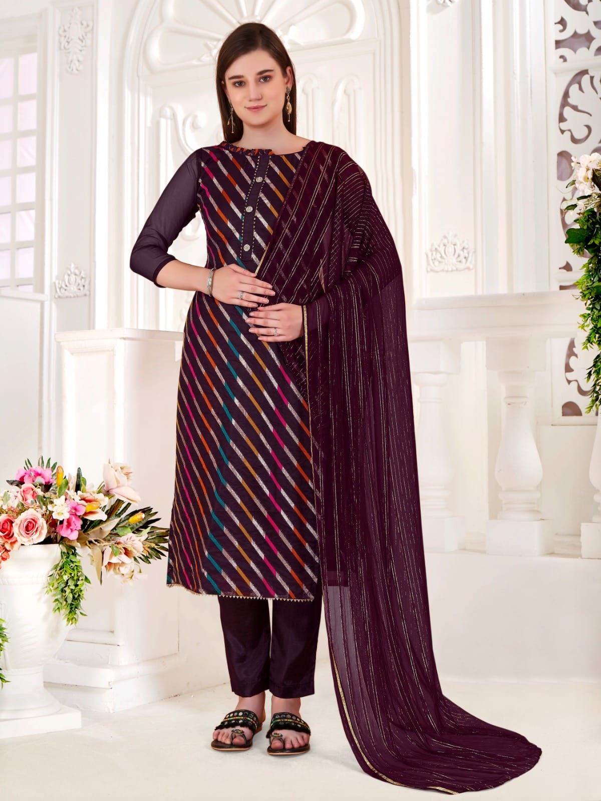 Vardan Ethnic Organza Lahariya Organza Wholesale Salwar Suit Catalog — Wholesale Salwar Suits, MPA wholesale from Surat - Gallery Image 10