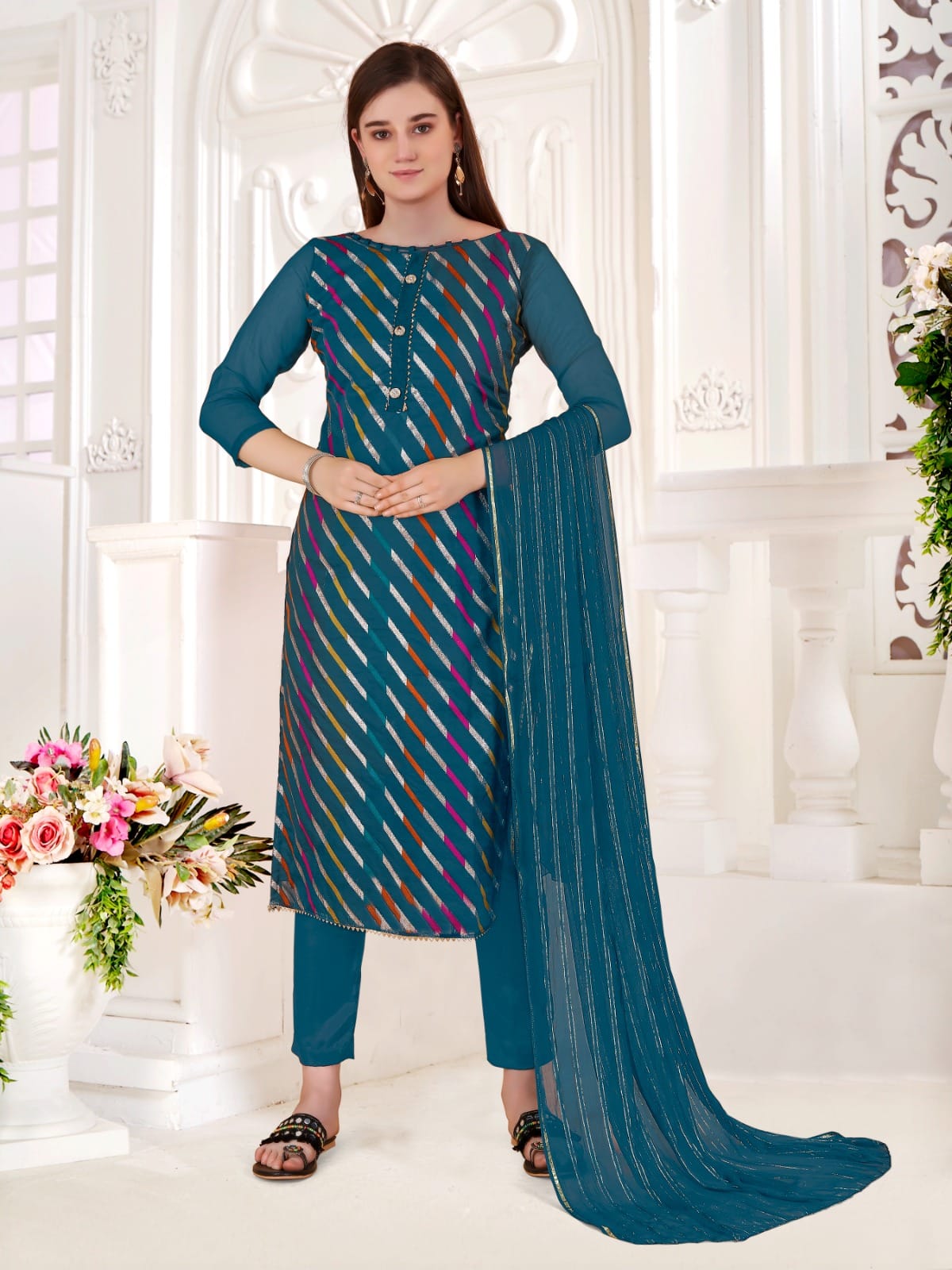 Vardan Ethnic Organza Lahariya Organza Wholesale Salwar Suit Catalog — Wholesale Salwar Suits, MPA wholesale from Surat - Gallery Image 12