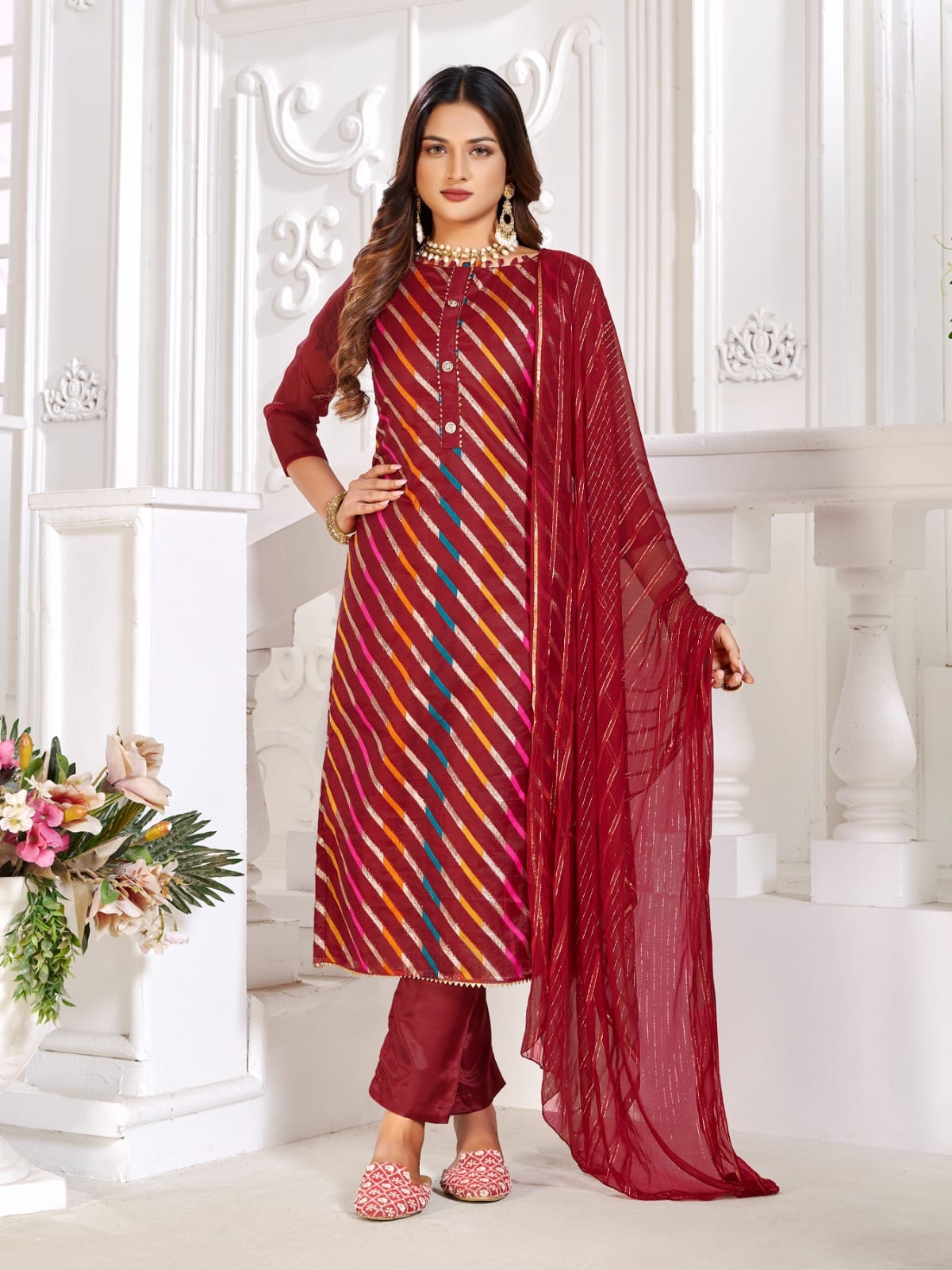 Vardan Ethnic Organza Lahariya Organza Wholesale Salwar Suit Catalog — Wholesale Salwar Suits, MPA wholesale from Surat - Gallery Image 15