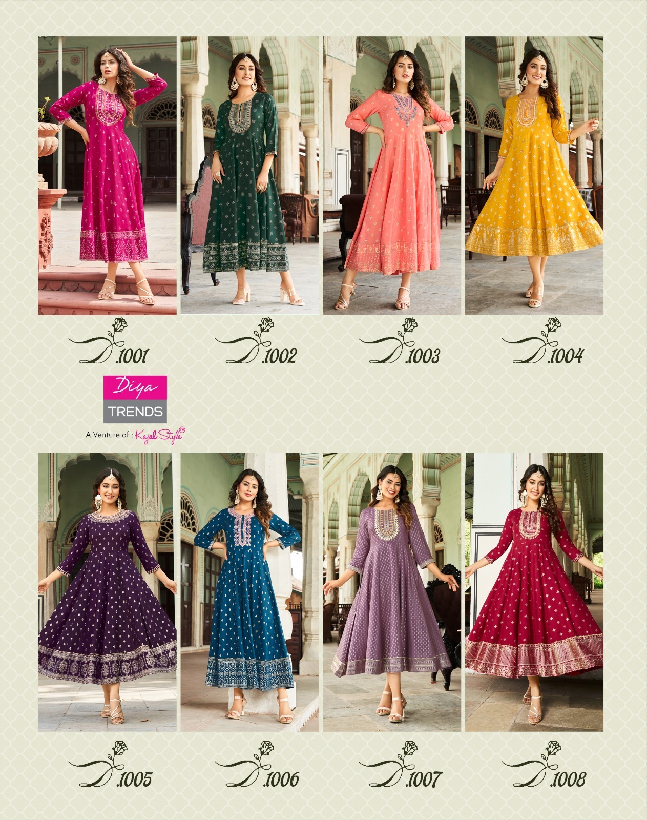 Diya Trends Lakme Vol 1 Rayon Wholesale Designer Gowns Catalog — Wholesale Kurtis, Diya Trends wholesale from Surat — view 9