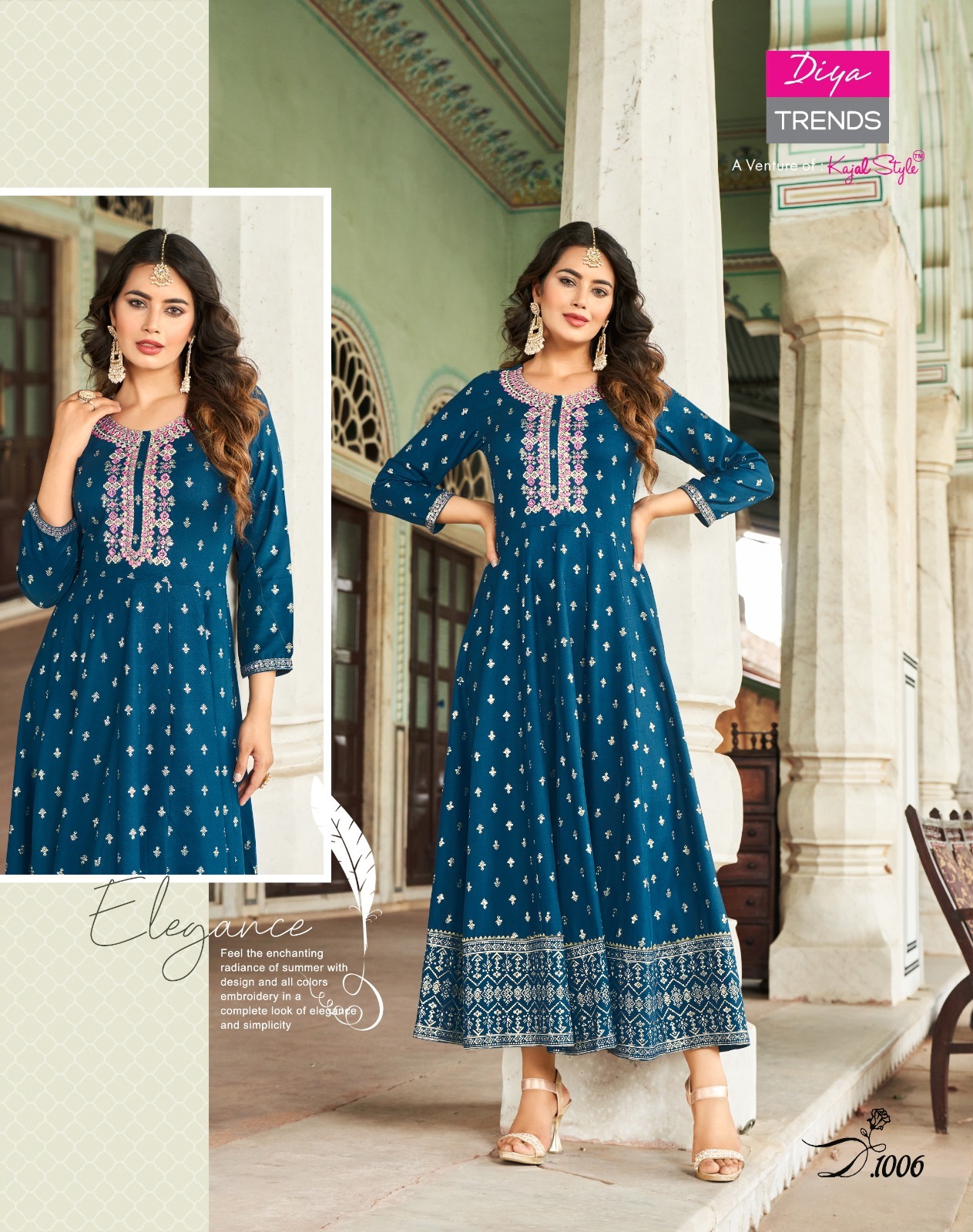 Diya Trends Lakme Vol 1 Rayon Wholesale Designer Gowns Catalog — Wholesale Kurtis, Diya Trends wholesale from Surat - Gallery Image 5