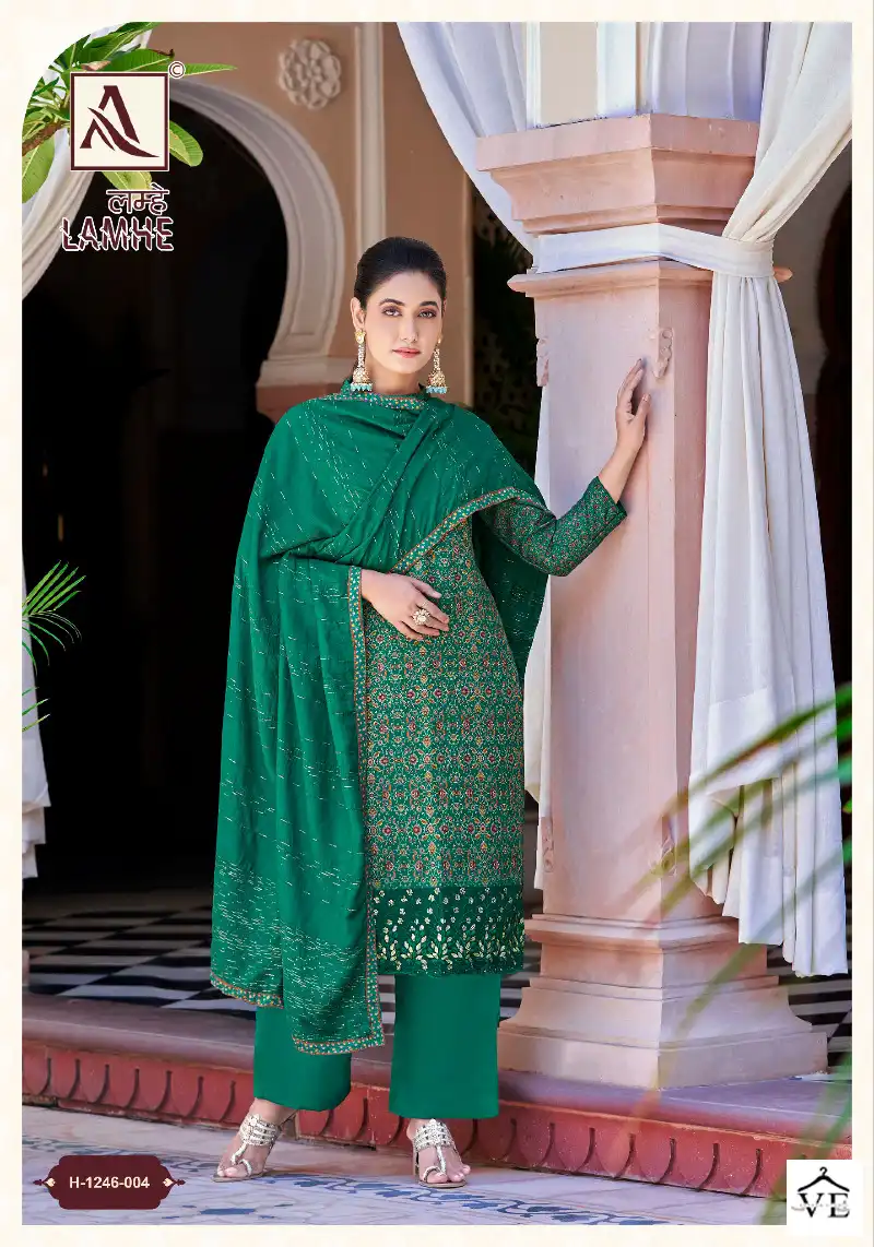 Alok Suits Lamhe Muslin Wholesale Designer Salwar Suit Catalog — Wholesale Salwar Suits, MPA wholesale from Surat - Gallery Image 2