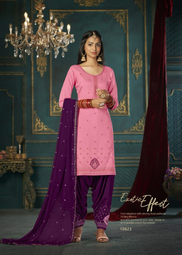 Kalarang Laskara Jam Silk Cotton Wholesale Designer Salwar Suit Catalog — Wholesale Salwar Suits, MPA wholesale from Surat - Gallery Image 3