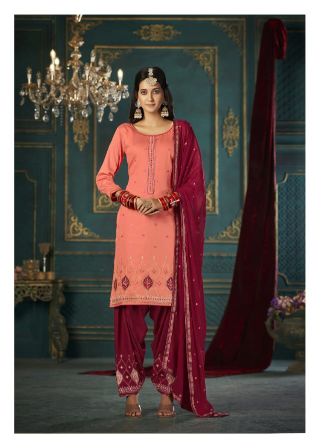 Kalarang Laskara Jam Silk Cotton Wholesale Designer Salwar Suit Catalog — Wholesale Salwar Suits, MPA wholesale from Surat - Gallery Image 4