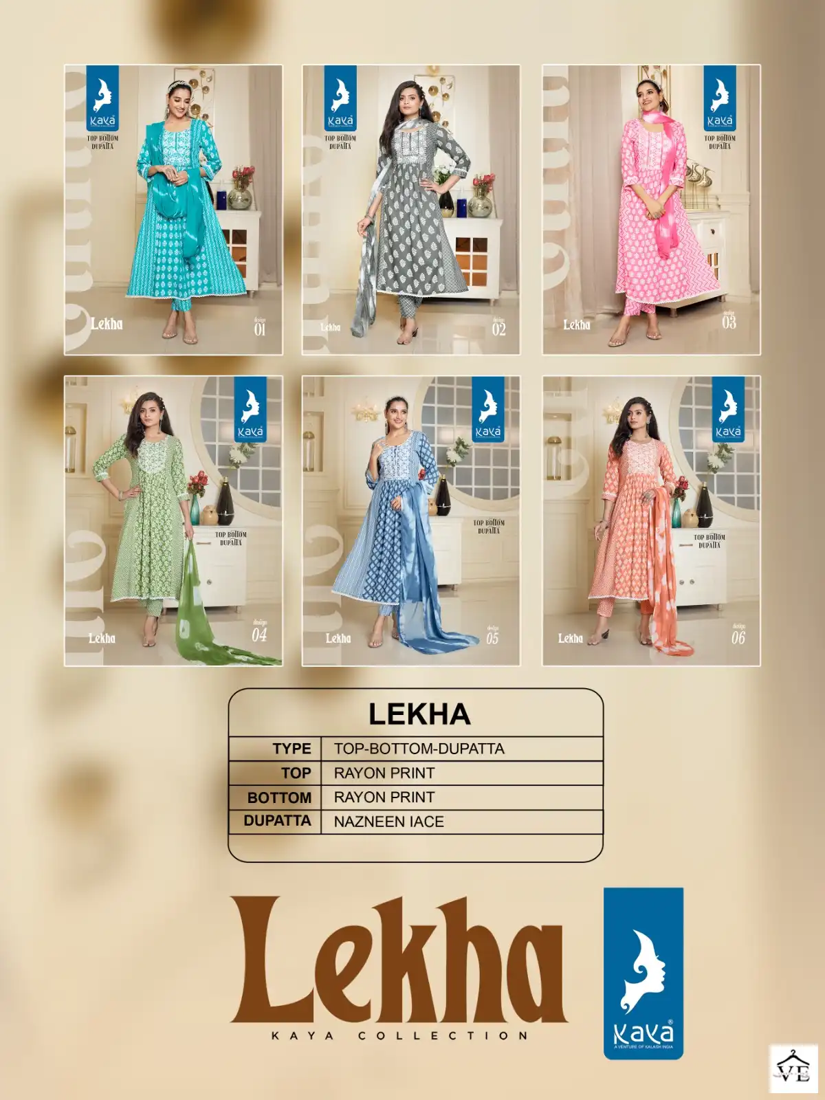 Kaya Lekha Rayon Wholesale Readymade Suits Catalog — Wholesale Salwar Suits, MPA wholesale from Surat — view 6