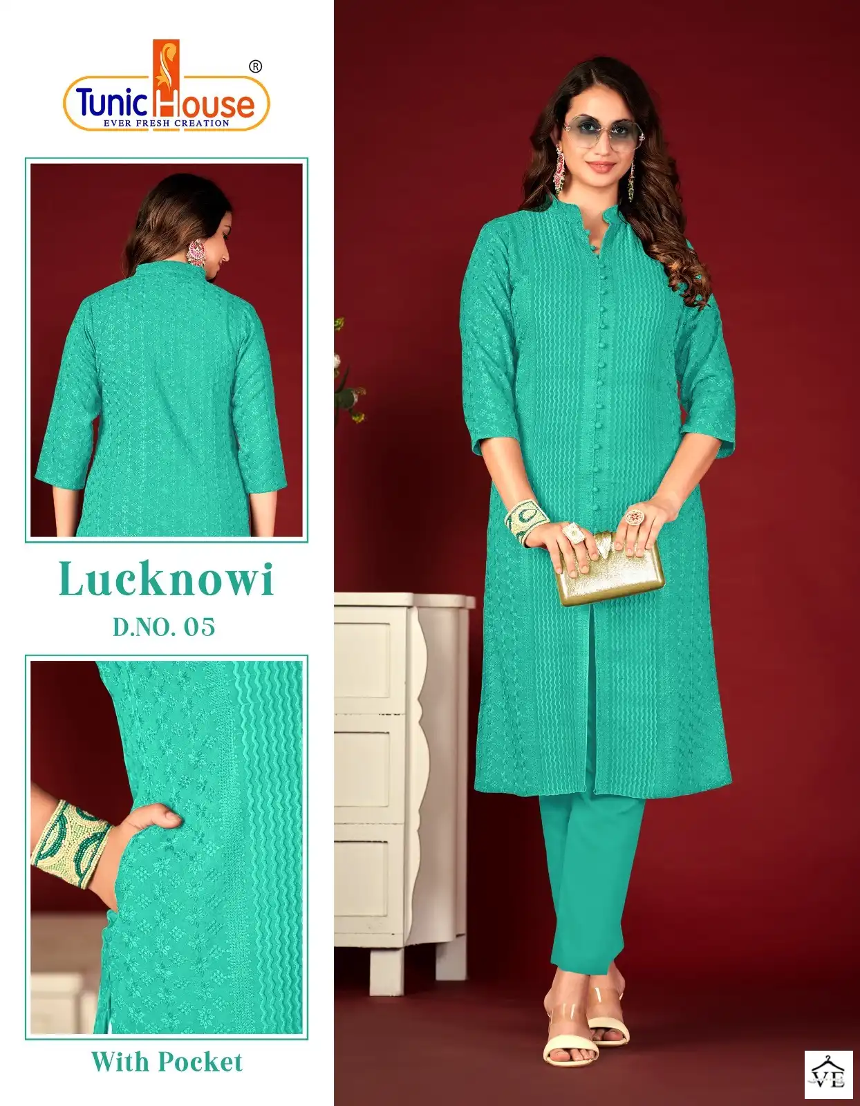 Tunic House Lucknowi Lining Viscose Rayon Wholesale Kurti Catalog — Wholesale Kurtis, MPA wholesale from Surat - Gallery Image 10