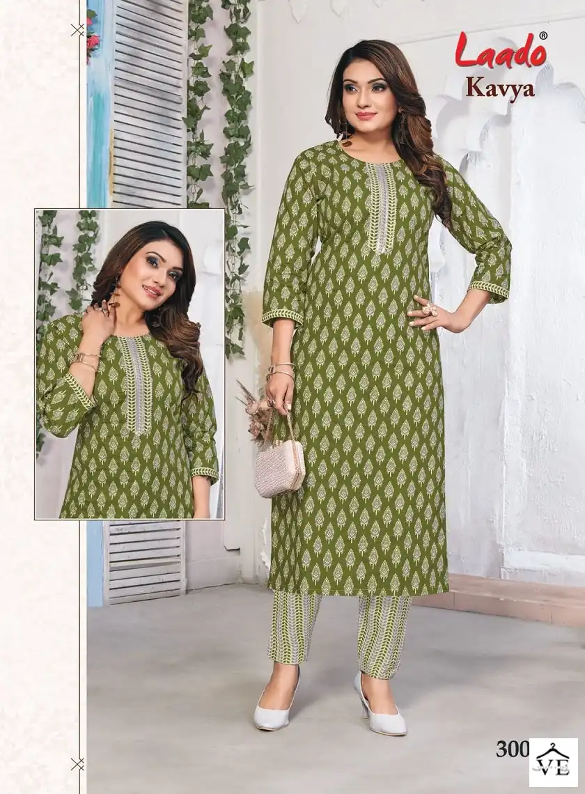 Laado Kavya Jaipuri Vol-3 Pure Cotton Wholesale Top With Pant Catalog — Wholesale Kurtis, MPA wholesale from Surat - Gallery Image 4