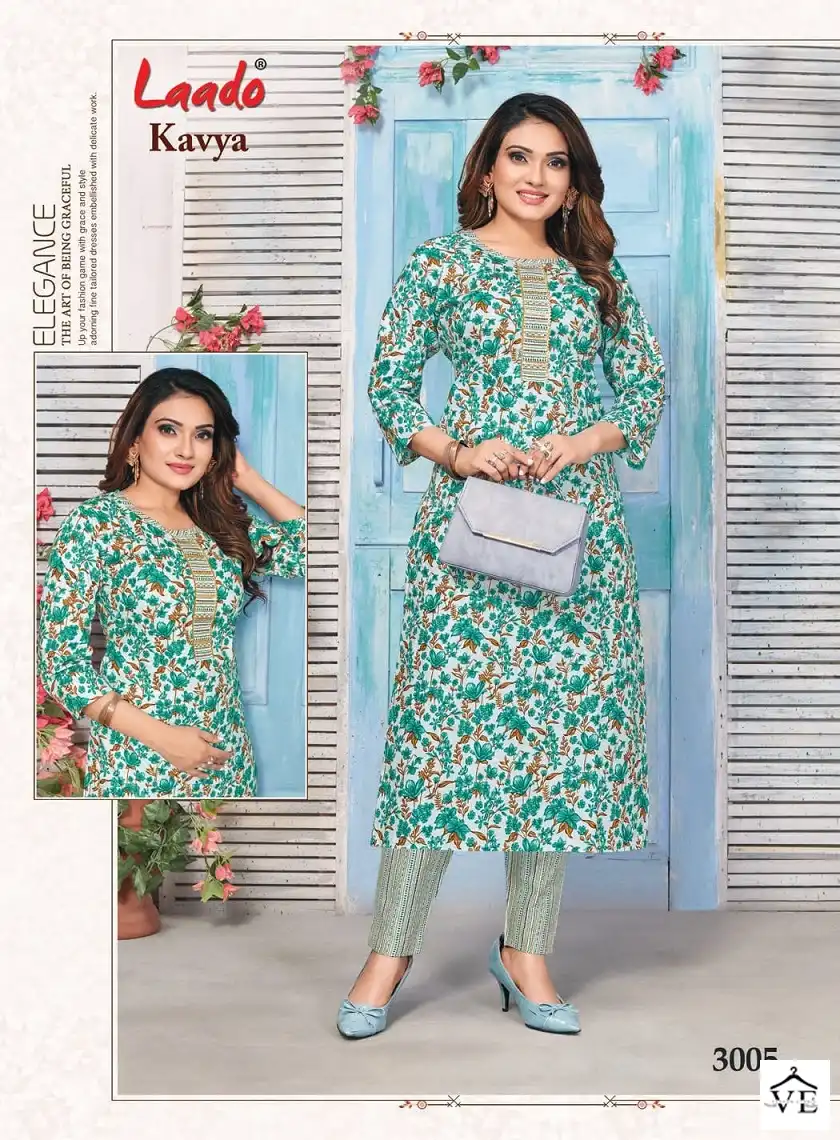 Laado Kavya Jaipuri Vol-3 Pure Cotton Wholesale Top With Pant Catalog — Wholesale Kurtis, MPA wholesale from Surat - Gallery Image 2