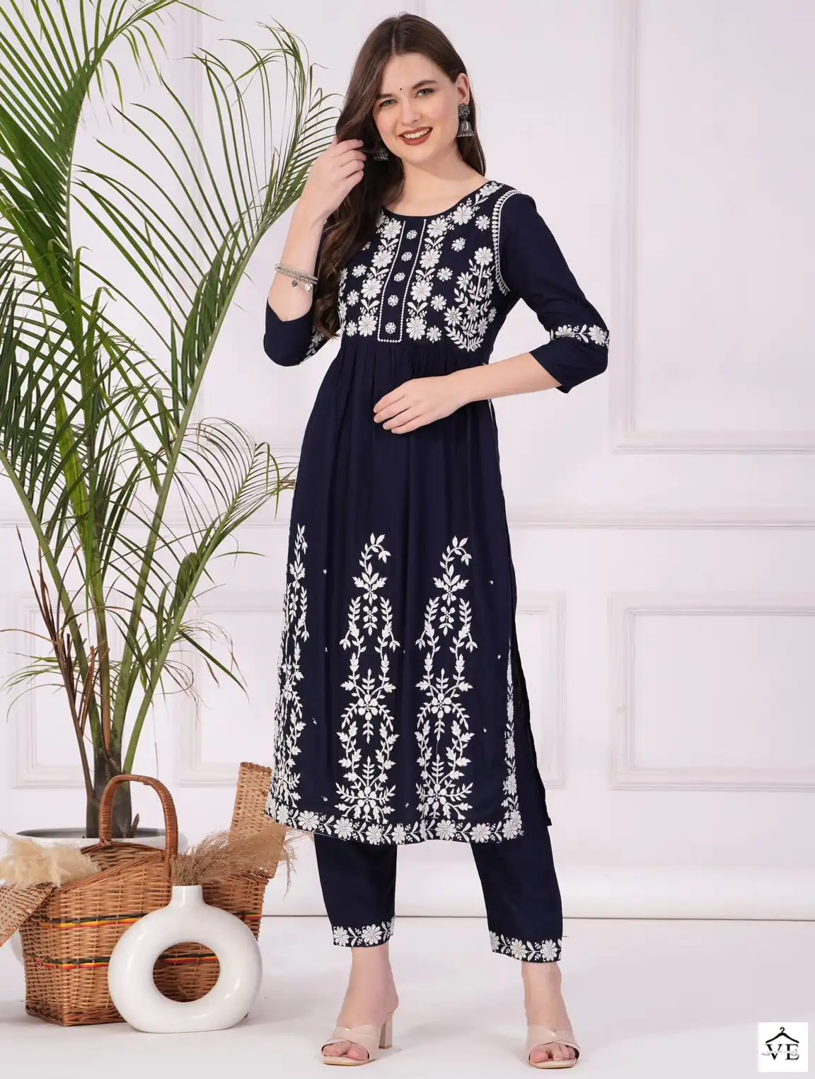 Vardan Ethnic Shober Rayon Wholesale Kurti With Pant Catalog — Wholesale Kurtis, MPA wholesale from Surat — view 1