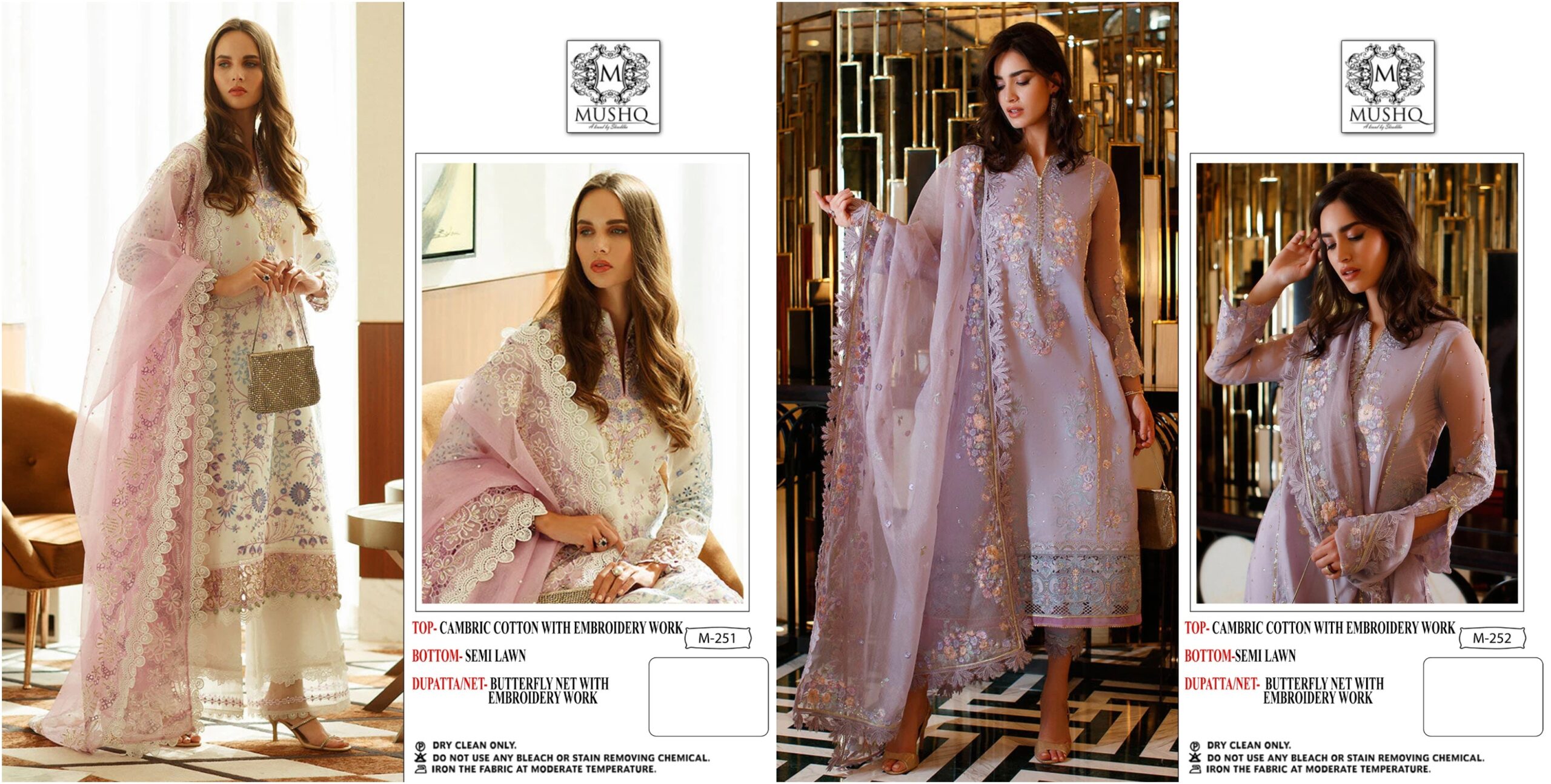Mushq M 251 &amp; M 252 Cotton Wholesale Pakistani Salwar Suit Catalog — Wholesale Salwar Suits, MPA wholesale from Surat — view 3
