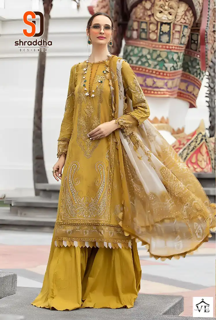 Sharaddha M Prints Vol 15 Lawn Cotton Wholesale Pakistani Salwar Suit Catalog — Wholesale Salwar Suits, MPA wholesale from Surat - Gallery Image 4