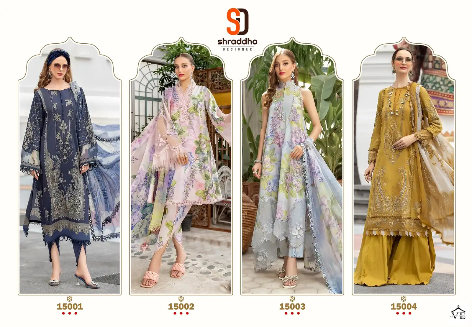 Sharaddha M Prints Vol 15 Lawn Cotton Wholesale Pakistani Salwar Suit Catalog — Wholesale Salwar Suits, MPA wholesale from Surat — view 5