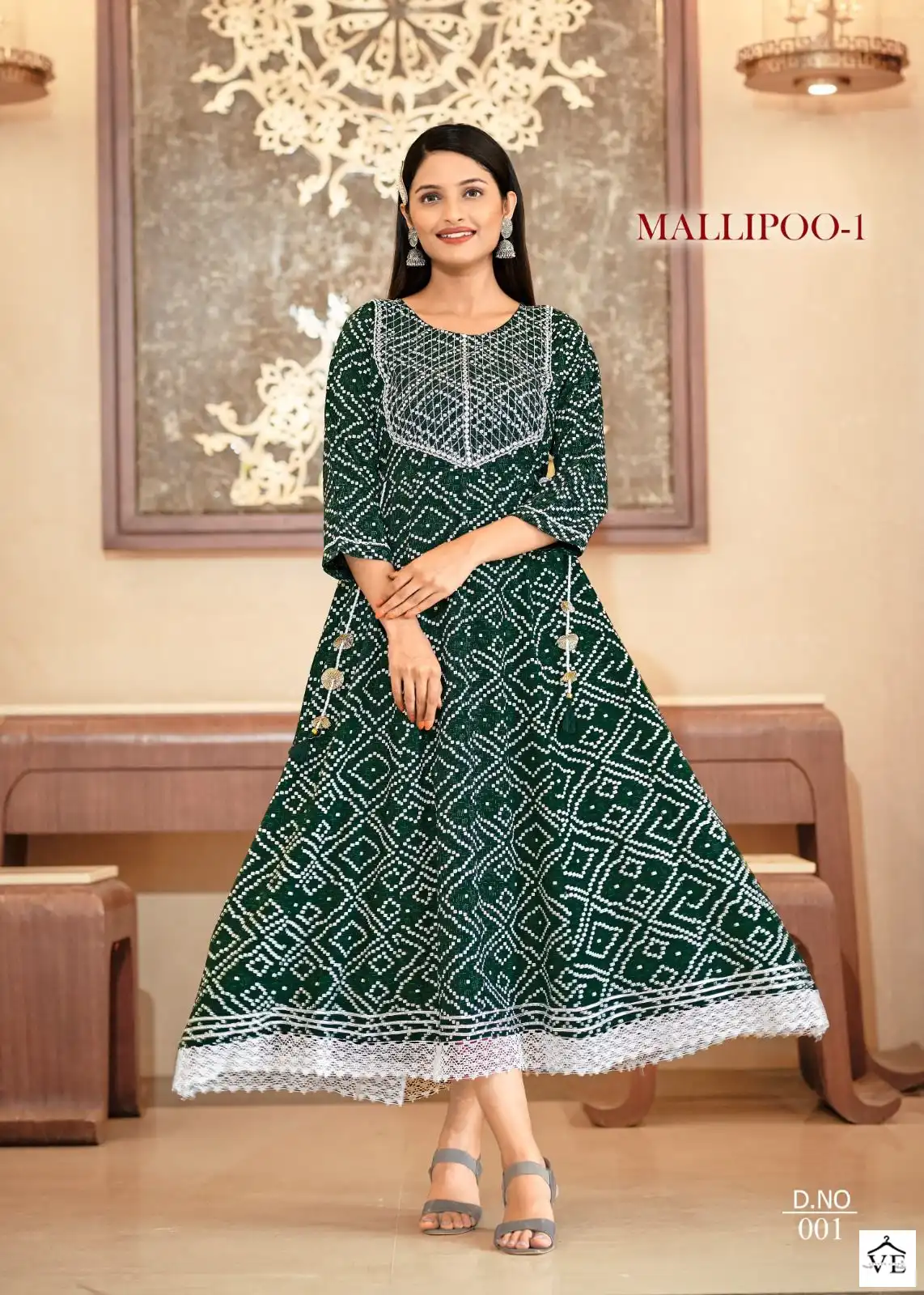 Vardan Ethnic Mallipoo-1 Heavy Rayon Wholesale Kurti Catalog — Wholesale Kurtis, MPA wholesale from Surat — view 5