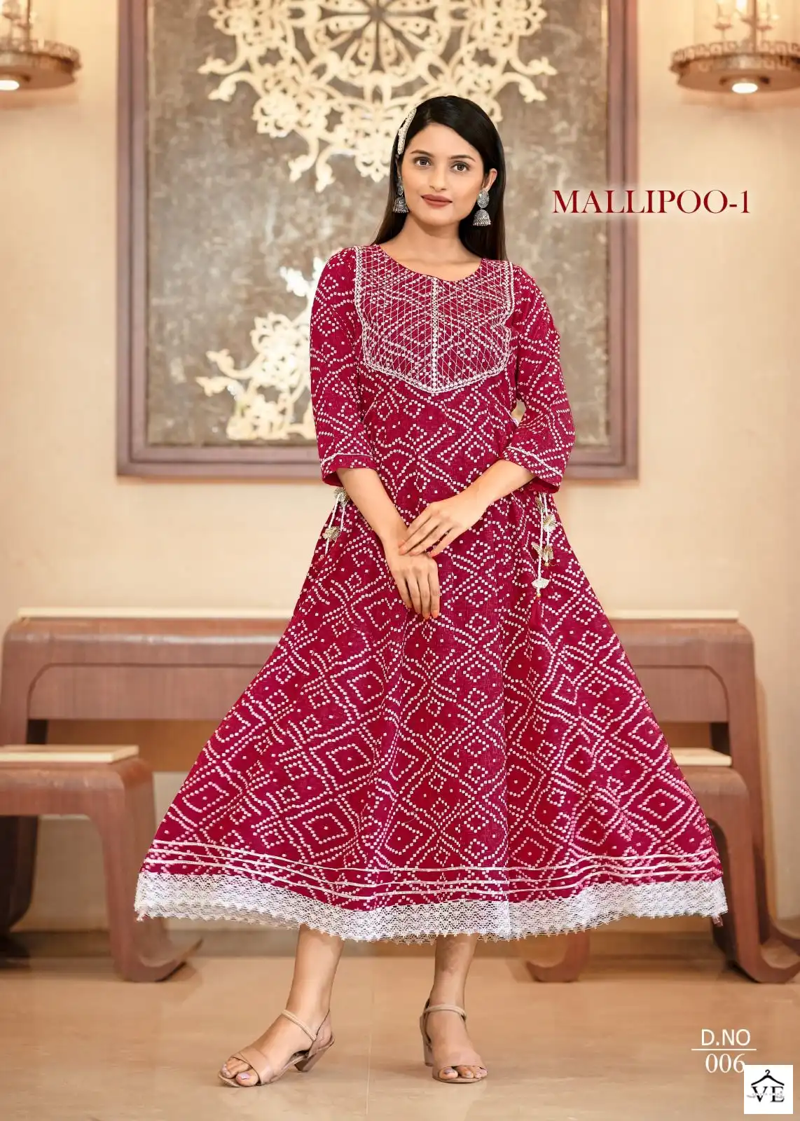 Vardan Ethnic Mallipoo-1 Heavy Rayon Wholesale Kurti Catalog — Wholesale Kurtis, MPA wholesale from Surat — view 3
