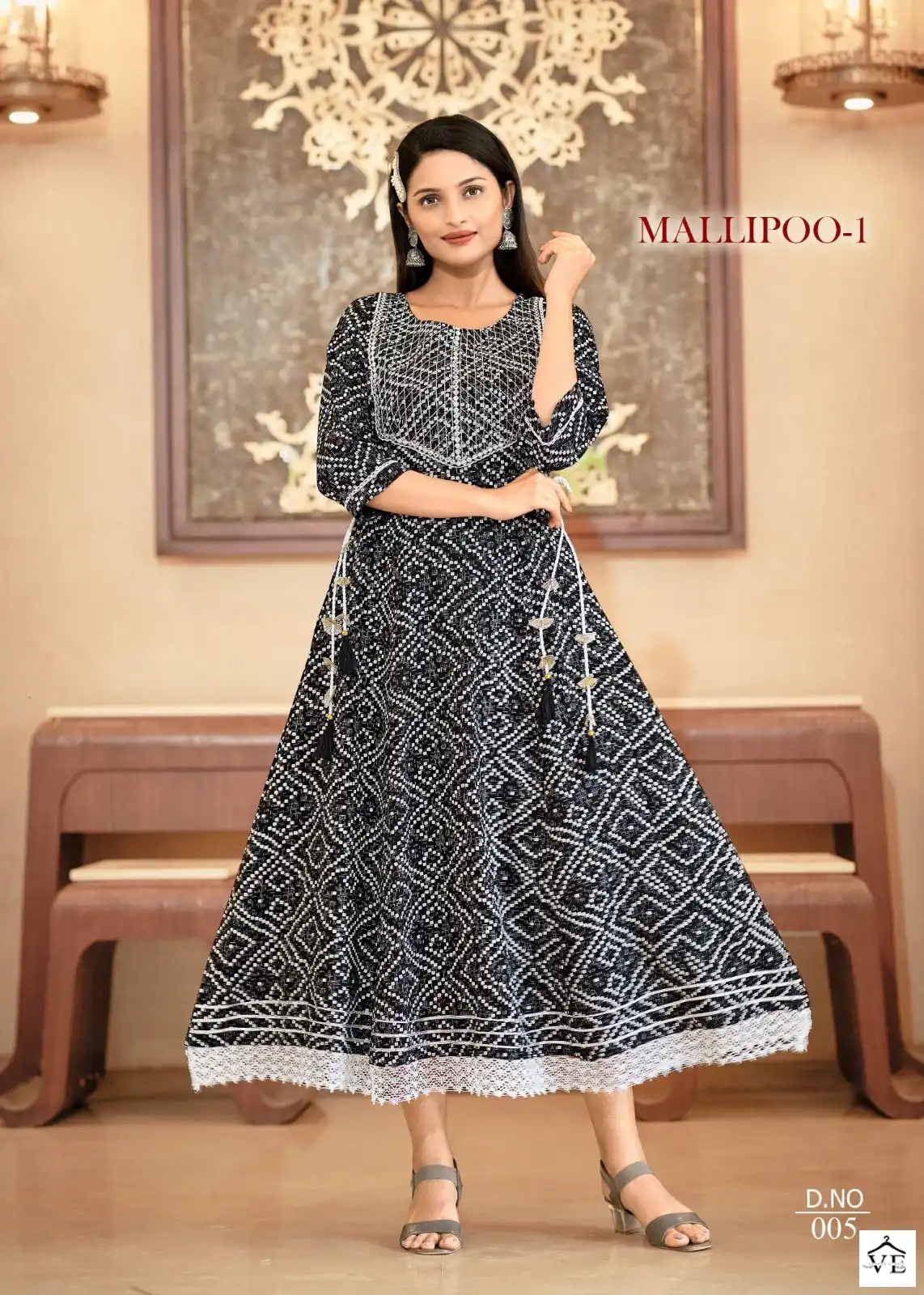 Vardan Ethnic Mallipoo-1 Heavy Rayon Wholesale Kurti Catalog — Wholesale Kurtis, MPA wholesale from Surat — view 4