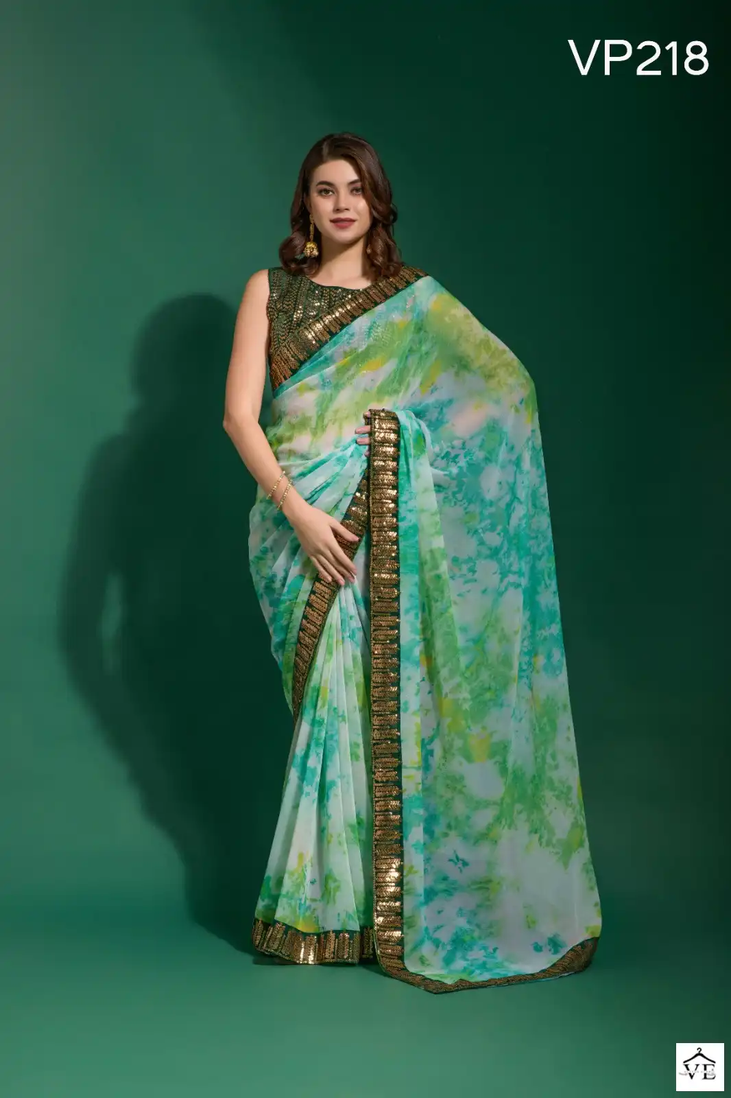 Vardan Ethnic Mansuri Prizam Marbel Chiffon Wholesale Fancy Saree Catalog — Wholesale Sarees, MPA wholesale from Surat — view 7