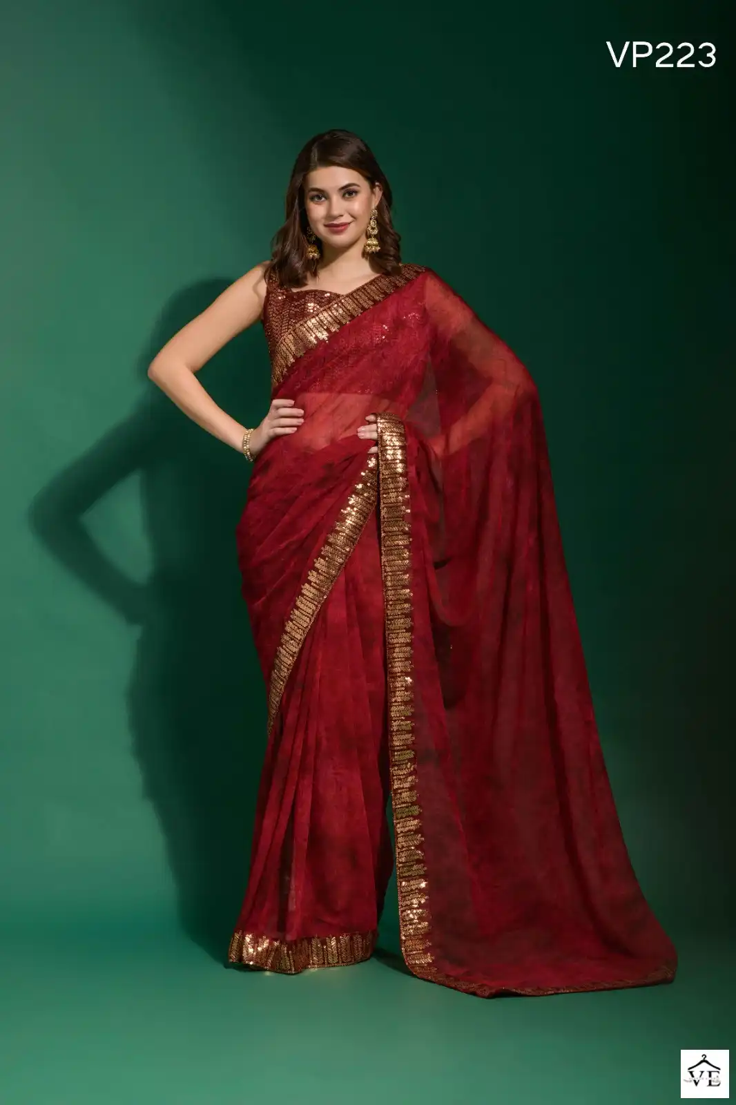 Vardan Ethnic Mansuri Prizam Marbel Chiffon Wholesale Fancy Saree Catalog — Wholesale Sarees, MPA wholesale from Surat - Gallery Image 4