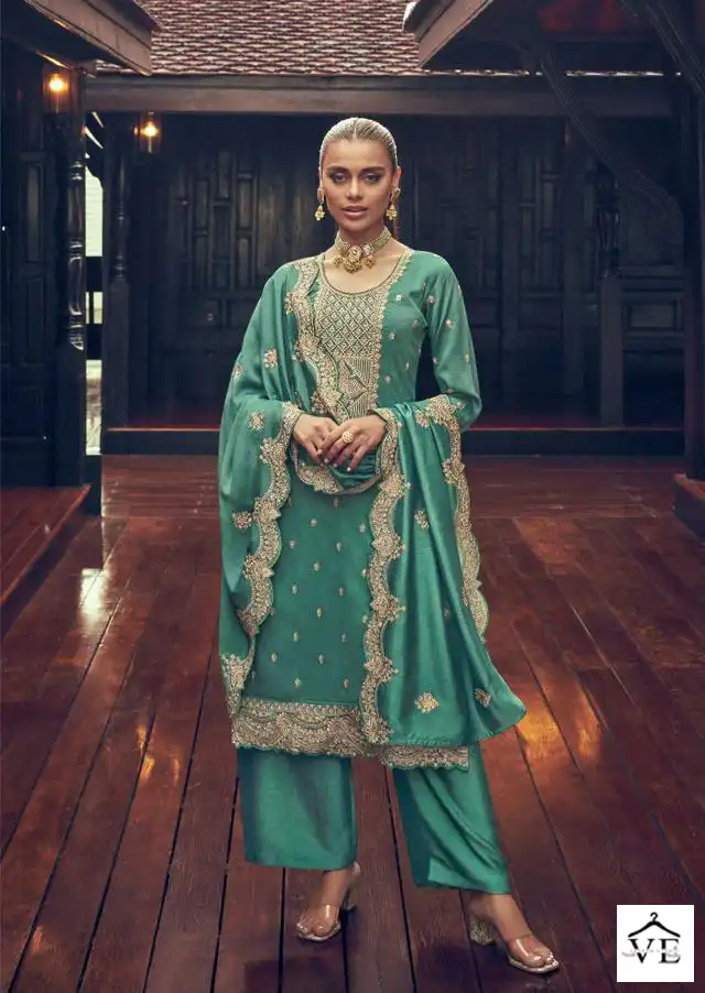 Aashirwad Manya Silk Wholesale Designer Salwar Suit Catalog — Wholesale Salwar Suits, Aashirwad Creation wholesale from Surat - Gallery Image 2