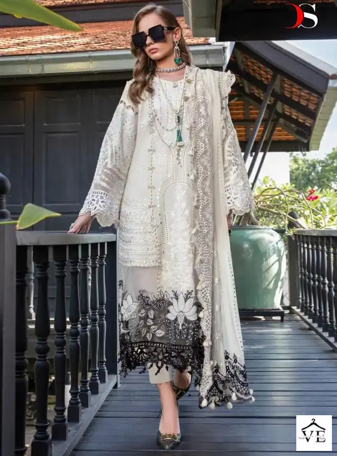 Deepsy Suits Maria.B Embroidered Lawn Pure Cambric Cotton Wholesale Pakistani Salwar Suit Catalog — Wholesale Salwar Suits, MPA wholesale from Surat — view 1