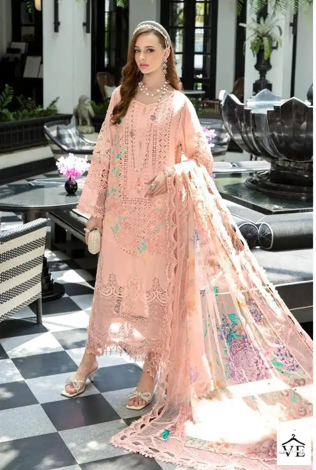Deepsy Suits Maria.B Embroidered Lawn Pure Cambric Cotton Wholesale Pakistani Salwar Suit Catalog — Wholesale Salwar Suits, MPA wholesale from Surat - Gallery Image 5