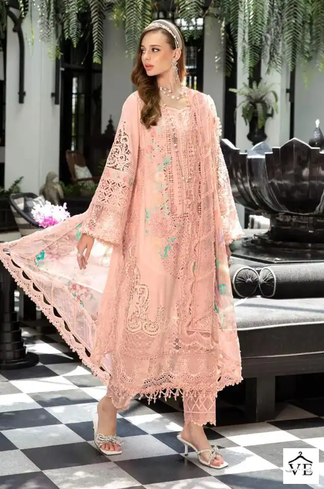 Deepsy Suits Maria.B Embroidered Lawn Pure Cambric Cotton Wholesale Pakistani Salwar Suit Catalog — Wholesale Salwar Suits, MPA wholesale from Surat - Gallery Image 6