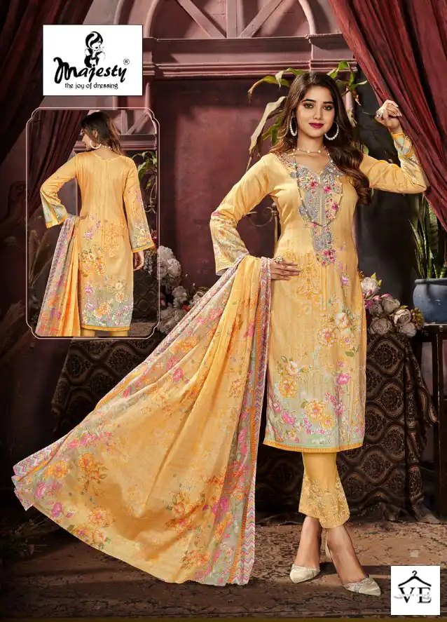 Majesty Maria B Lawn Vol 14 Jaam Cotton Wholesale Salwar Suit Catalog — Wholesale Salwar Suits, MPA wholesale from Surat - Gallery Image 2