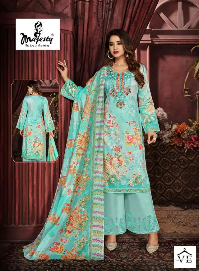 Majesty Maria B Lawn Vol 14 Jaam Cotton Wholesale Salwar Suit Catalog — Wholesale Salwar Suits, MPA wholesale from Surat - Gallery Image 3