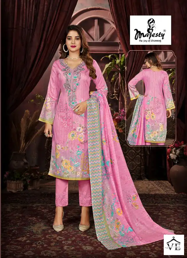 Majesty Maria B Lawn Vol 14 Jaam Cotton Wholesale Salwar Suit Catalog — Wholesale Salwar Suits, MPA wholesale from Surat - Gallery Image 6