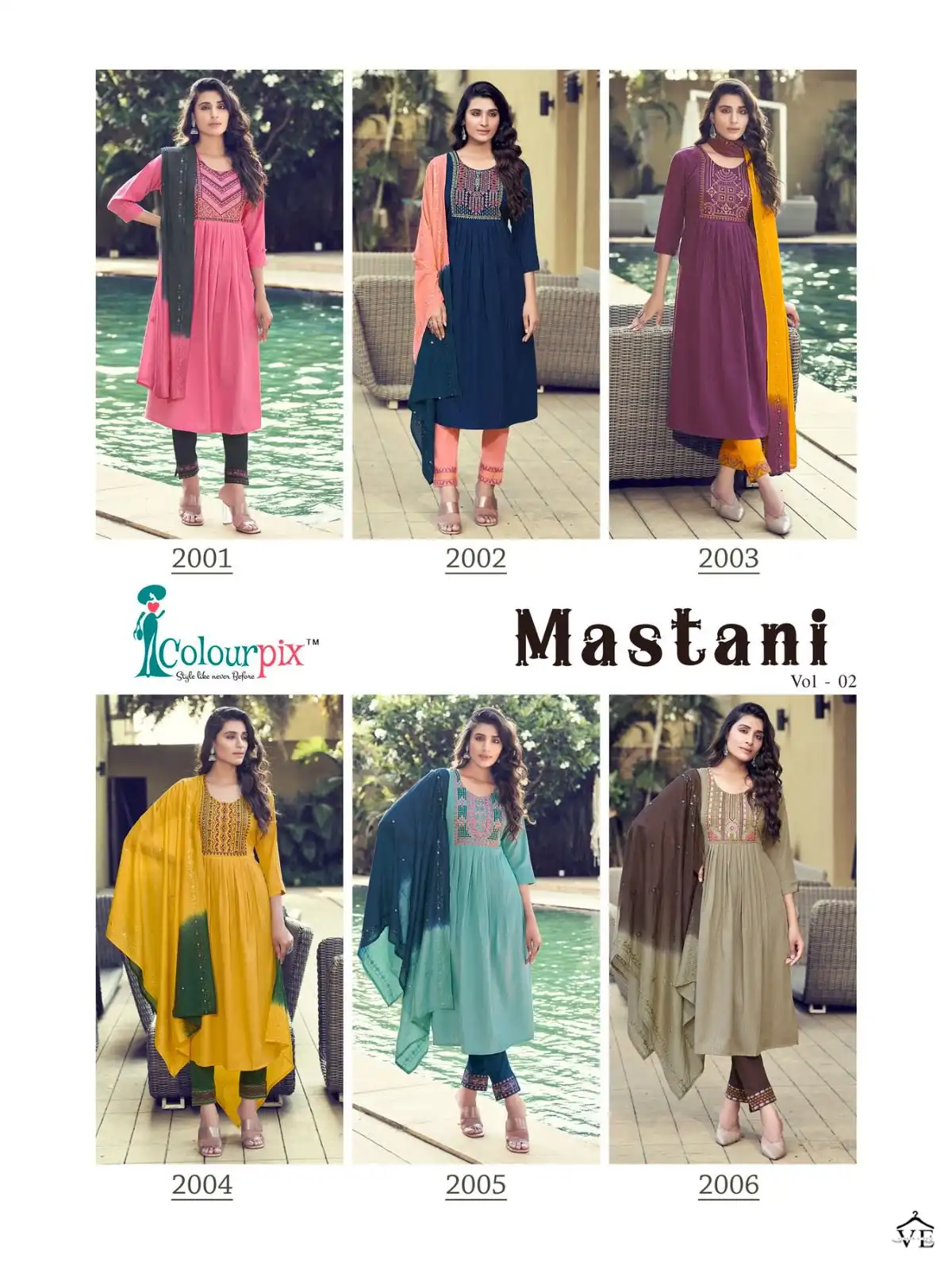 Colourpix Mastani Vol 2 Heavy Fancy Viscose Rayon Wholesale Readymade Suits Catalog — Wholesale Salwar Suits, MPA wholesale from Surat — view 7