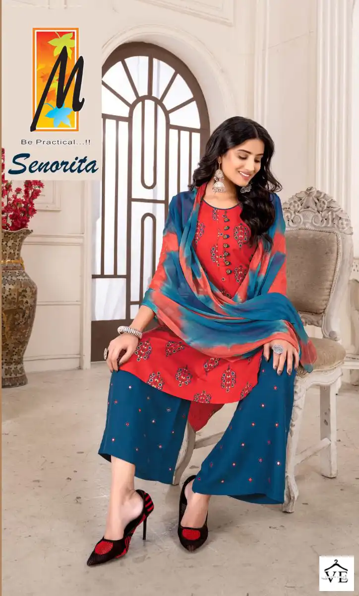 Master Senorita Heavy Rayon Wholesale Readymade Salwar Suit Catalog — Wholesale Salwar Suits, MPA wholesale from Surat - Gallery Image 2